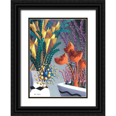 Dream Flowers VIII Black Ornate Wood Framed Art Print with Double Matting by Wang, John Z.
