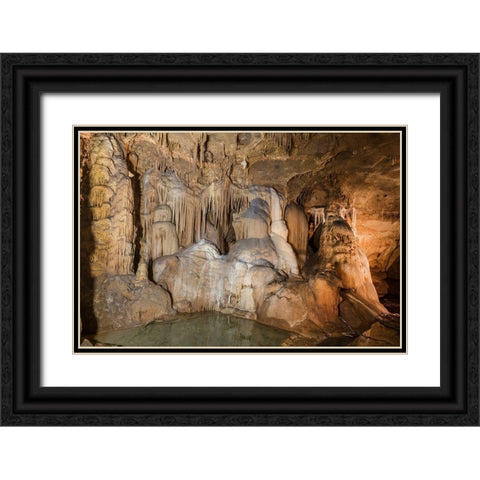 Formations in the Cave Without a Name-located near Boerne in Kendall County-Texas Black Ornate Wood Framed Art Print with Double Matting by Texas Picture Archive
