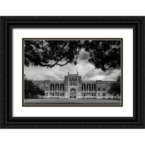 Rice University-Houston-Texas Black Ornate Wood Framed Art Print with Double Matting by Texas Picture Archive