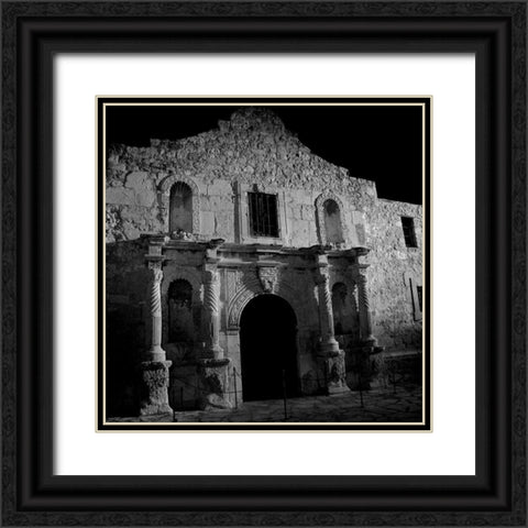 The Alamo-Texas Black Ornate Wood Framed Art Print with Double Matting by Texas Picture Archive