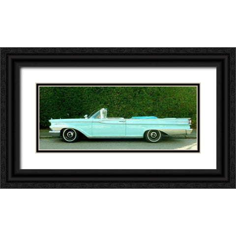 Classic Green Car Black Ornate Wood Framed Art Print with Double Matting by Vintage Photo Archive