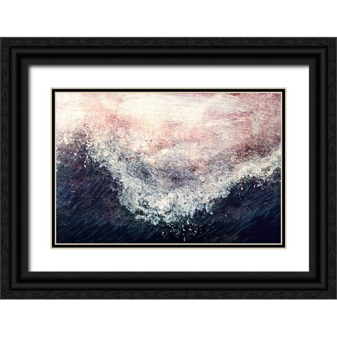 Breaking Wave Black Ornate Wood Framed Art Print with Double Matting by Alpenglow Workshop