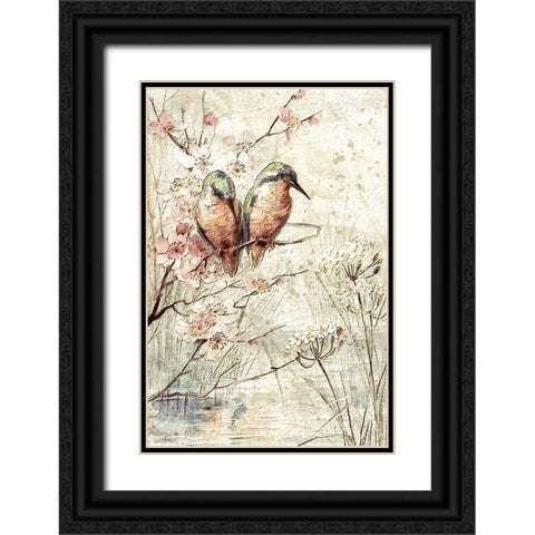 Kingfishers Black Ornate Wood Framed Art Print with Double Matting by Alpenglow Workshop