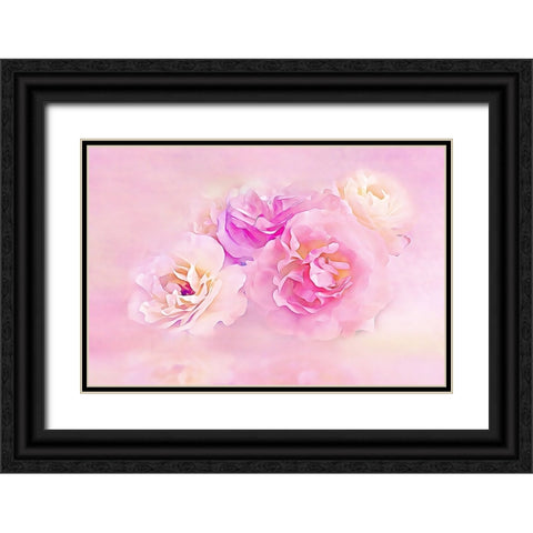Pink Roses in the Clouds Black Ornate Wood Framed Art Print with Double Matting by Alpenglow Workshop