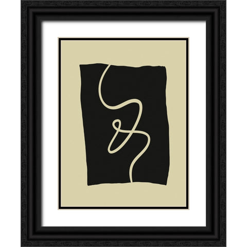 Beige Lines I Black Ornate Wood Framed Art Print with Double Matting by Alpenglow Workshop