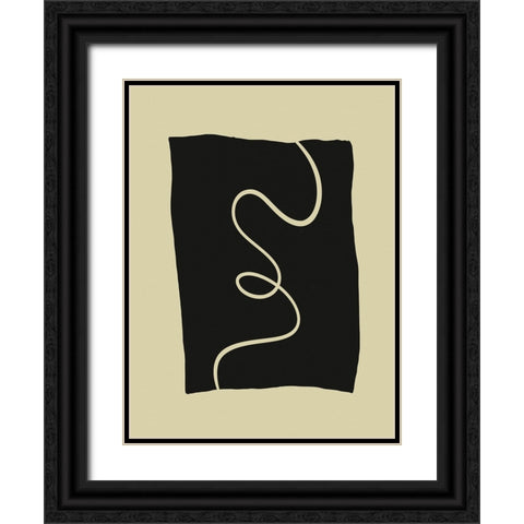 Beige Lines II Black Ornate Wood Framed Art Print with Double Matting by Alpenglow Workshop