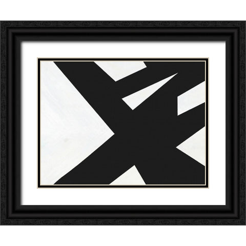 Black White Slash Black Ornate Wood Framed Art Print with Double Matting by Alpenglow Workshop