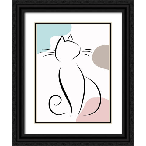 Elegant Cat II Black Ornate Wood Framed Art Print with Double Matting by Alpenglow Workshop