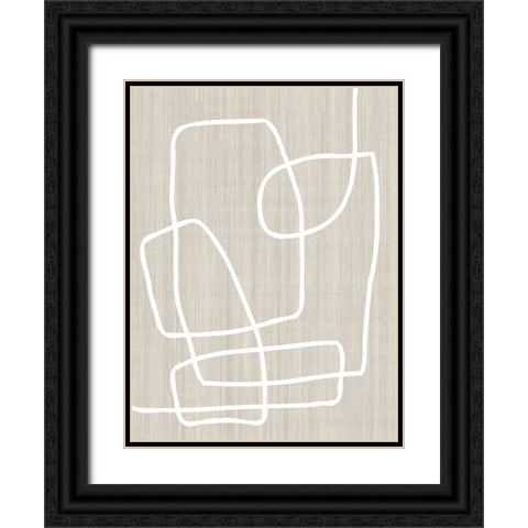 Linen and Lines II Black Ornate Wood Framed Art Print with Double Matting by Alpenglow Workshop