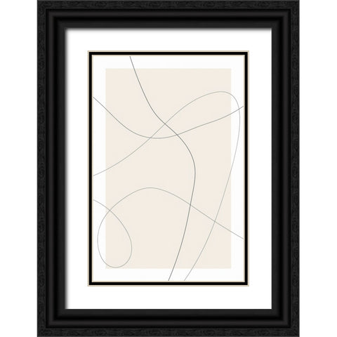 Lines at Play II Black Ornate Wood Framed Art Print with Double Matting by Alpenglow Workshop