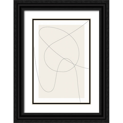 Lines at Play III Black Ornate Wood Framed Art Print with Double Matting by Alpenglow Workshop