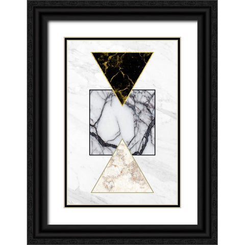 Marble Shapes Black Ornate Wood Framed Art Print with Double Matting by Alpenglow Workshop