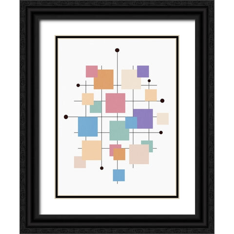 Off the Grid Squares Black Ornate Wood Framed Art Print with Double Matting by Alpenglow Workshop