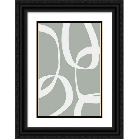 Paper Chain Gray Black Ornate Wood Framed Art Print with Double Matting by Alpenglow Workshop