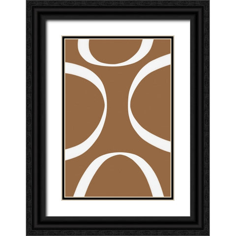 Semi Circles Black Ornate Wood Framed Art Print with Double Matting by Alpenglow Workshop