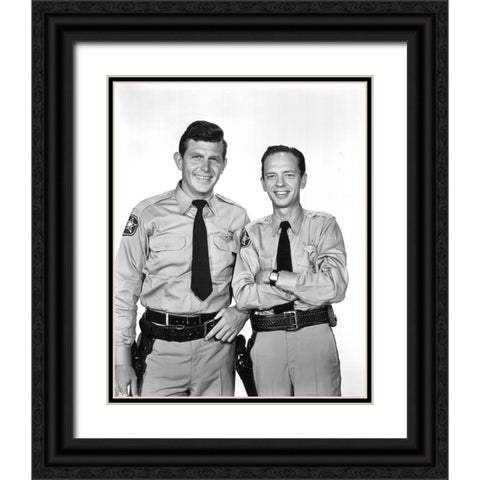 Andy Griffith, Don Knotts, Andy Griffith Show Black Ornate Wood Framed Art Print with Double Matting by Vintage Hollywood Archive