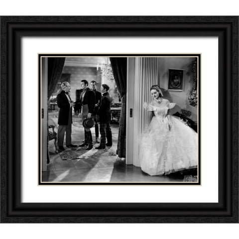 Bette Davis in the 1938 film Jezebel 2 Black Ornate Wood Framed Art Print with Double Matting by Vintage Hollywood Archive