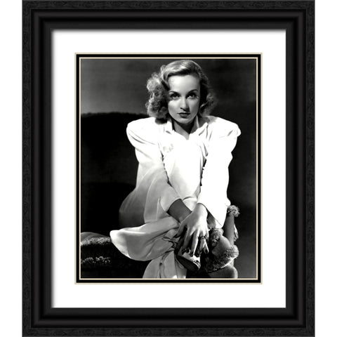 Carole Lombard Black Ornate Wood Framed Art Print with Double Matting by Vintage Hollywood Archive
