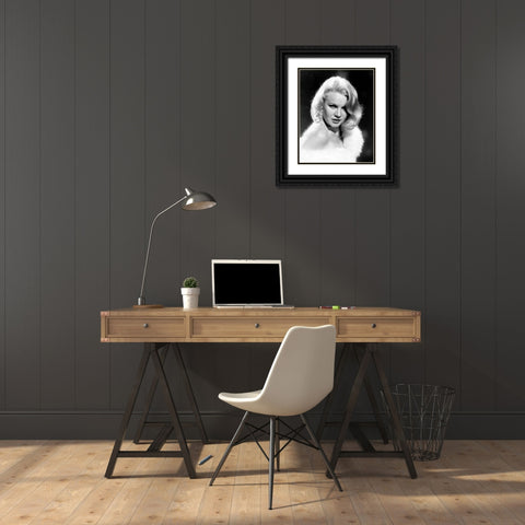 Carroll Baker Black Ornate Wood Framed Art Print with Double Matting by Vintage Hollywood Archive