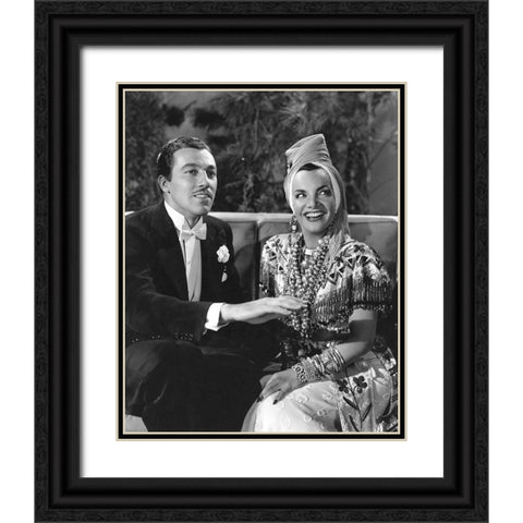 Cesar Romero, Carmen Miranda, Springtime in the Rockies, 1942 Black Ornate Wood Framed Art Print with Double Matting by Vintage Hollywood Archive