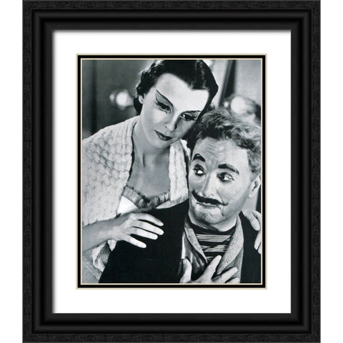 Charlie Chaplin, Bloom, 1952 Black Ornate Wood Framed Art Print with Double Matting by Vintage Hollywood Archive