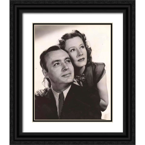 Charles Boyer, Irene Dunne, 1944 Black Ornate Wood Framed Art Print with Double Matting by Vintage Hollywood Archive