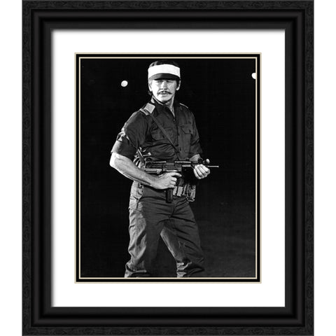 Charles Bronson, 1977 Black Ornate Wood Framed Art Print with Double Matting by Vintage Hollywood Archive
