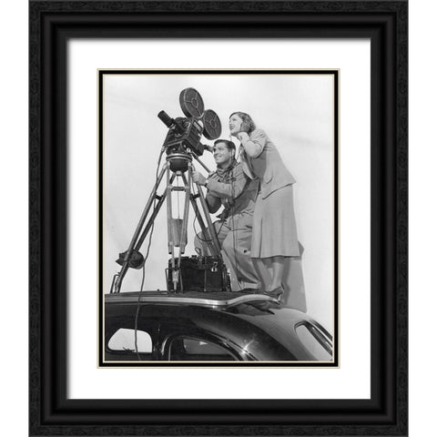 Clark Gable, Myrna Loy, Too Hot to Handle, 1938 Black Ornate Wood Framed Art Print with Double Matting by Vintage Hollywood Archive