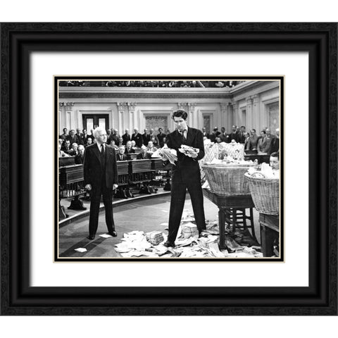Claude Rains, James Stewart, Mr Smith Goes to Washingon, 1939 Black Ornate Wood Framed Art Print with Double Matting by Vintage Hollywood Archive