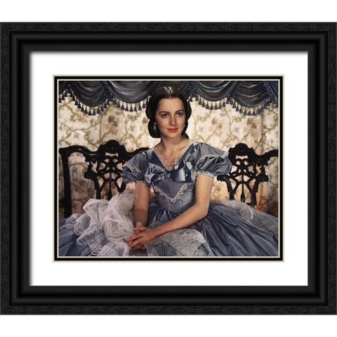 Olivia De Havilland as Melanie, Gone with the Wind, 1939 Black Ornate Wood Framed Art Print with Double Matting by Vintage Hollywood Archive