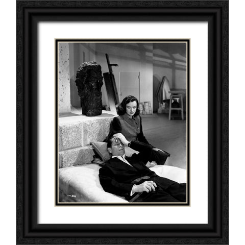 Ella Raines, Franchot Tone, Phantom Lady, 1944 Black Ornate Wood Framed Art Print with Double Matting by Vintage Hollywood Archive