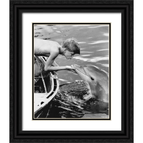 Flipper Luke Halpin, 1963 Black Ornate Wood Framed Art Print with Double Matting by Vintage Hollywood Archive