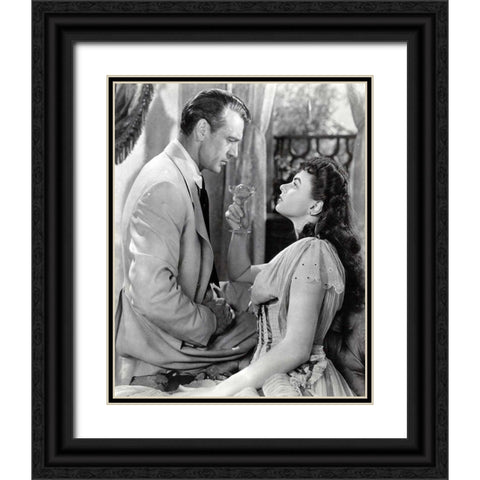 Gary Cooper, Ingrid Bergman, Saratoga Trunk, 1945 Black Ornate Wood Framed Art Print with Double Matting by Vintage Hollywood Archive
