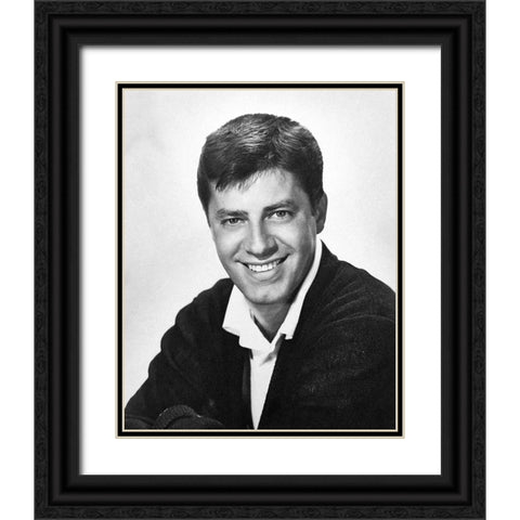 Jerry Lewis Black Ornate Wood Framed Art Print with Double Matting by Vintage Hollywood Archive