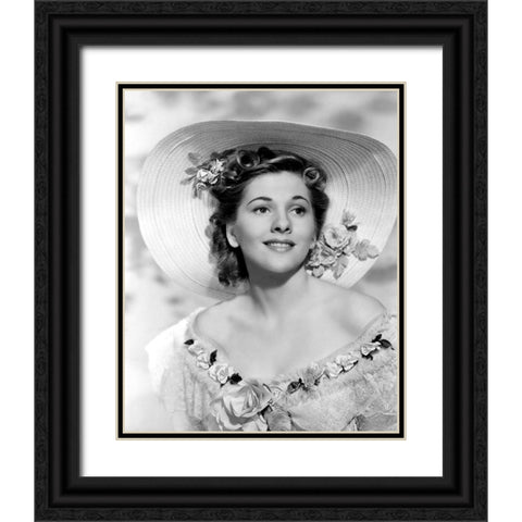 Joan Fontaine, Rebecca, 1940 Black Ornate Wood Framed Art Print with Double Matting by Vintage Hollywood Archive