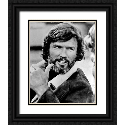 Kris Kristofferson Black Ornate Wood Framed Art Print with Double Matting by Vintage Hollywood Archive