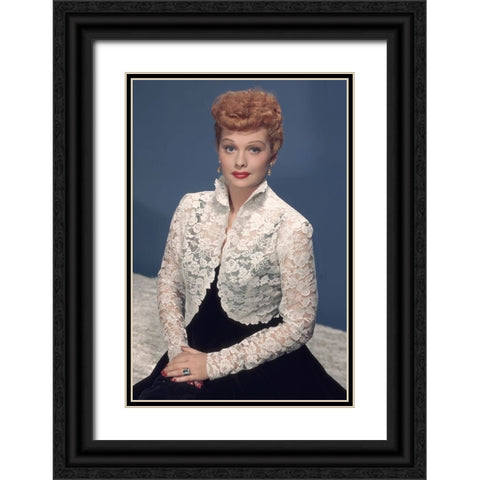 Lucille Ball Black Ornate Wood Framed Art Print with Double Matting by Vintage Hollywood Archive