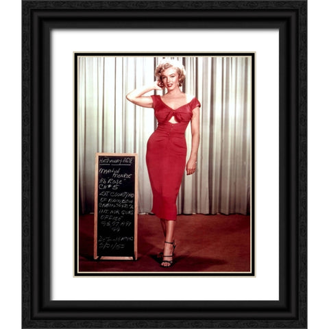 Marilyn Monroe Black Ornate Wood Framed Art Print with Double Matting by Vintage Hollywood Archive