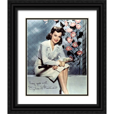 Olivia de Havilland, 1940 Black Ornate Wood Framed Art Print with Double Matting by Vintage Hollywood Archive