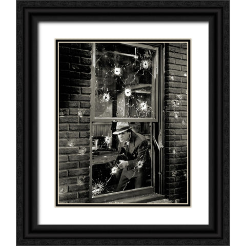 Paul Muni inÂ Scarface, 1932 Black Ornate Wood Framed Art Print with Double Matting by Vintage Hollywood Archive