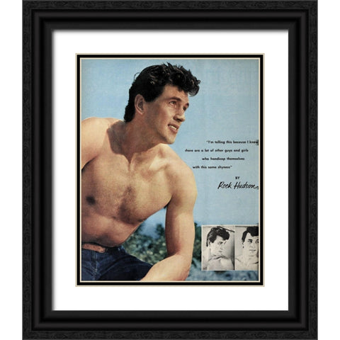 Rock Hudson, 1953 Black Ornate Wood Framed Art Print with Double Matting by Vintage Hollywood Archive