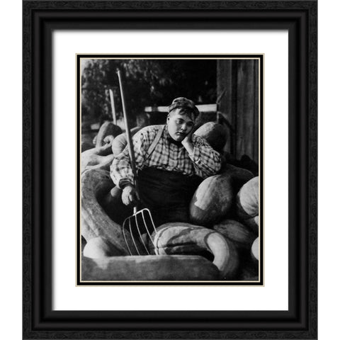 Roscoe Arbuckle, in Love, 1919 Black Ornate Wood Framed Art Print with Double Matting by Vintage Hollywood Archive