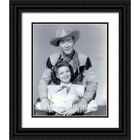 Roy Rogers, Gail Davis, 1948 Black Ornate Wood Framed Art Print with Double Matting by Vintage Hollywood Archive