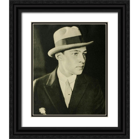 Rudolph Valentino, 1924 Black Ornate Wood Framed Art Print with Double Matting by Vintage Hollywood Archive
