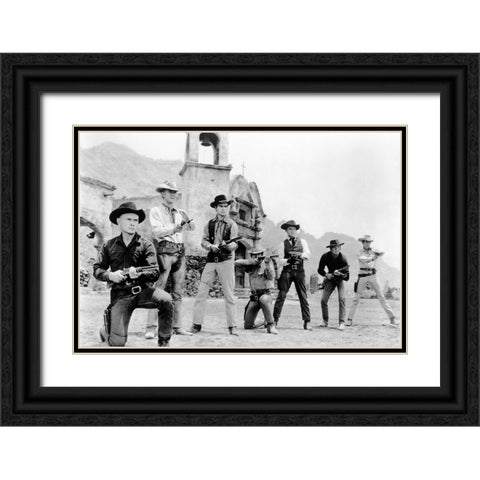 The Magnificent Seven Black Ornate Wood Framed Art Print with Double Matting by Vintage Hollywood Archive