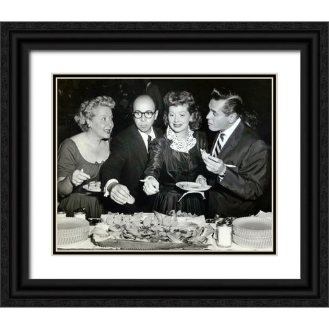 Vivian Vance, Jess Oppenheime, Lucille Ball, and Desi Arnaz, 1955 Black Ornate Wood Framed Art Print with Double Matting by Vintage Hollywood Archive