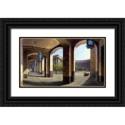 Washington Chronicle Federal Triangle Black Ornate Wood Framed Art Print with Double Matting by Wang, John Z.