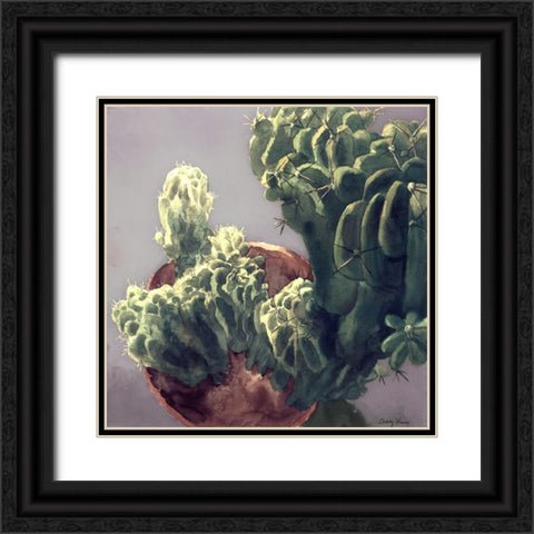 Cactus Black Ornate Wood Framed Art Print with Double Matting by Wang, John Z.