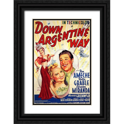 Down Argentine Way-1940 Black Ornate Wood Framed Art Print with Double Matting by Vintage Hollywood Archive