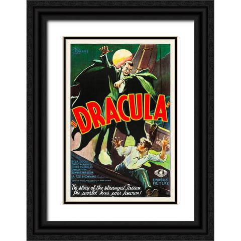 Dracula-1931 Black Ornate Wood Framed Art Print with Double Matting by Vintage Hollywood Archive